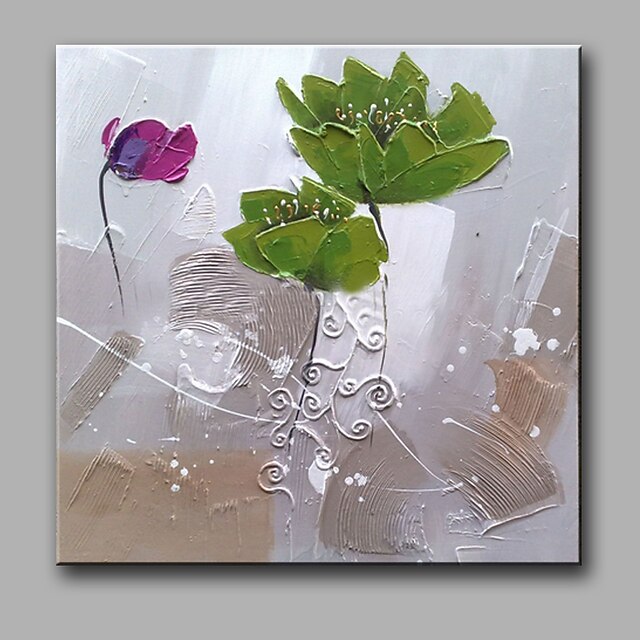  Hand-painted  Abstract Flowers Oil Painting With Stretched Frame