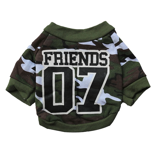  Cat Dog Sweater Sweatshirt Camo / Camouflage Fashion Dog Clothes Green Costume Cotton XS S M L