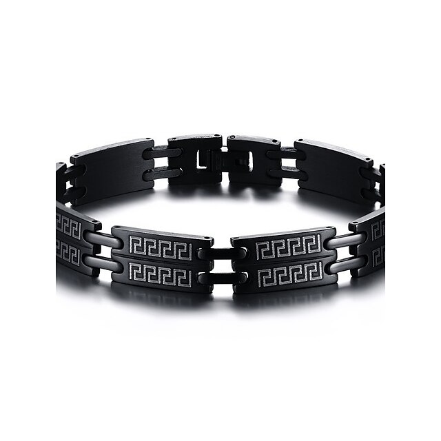  Herrn Ketten- & Glieder-Armbänder Edelstahl Modisch Armbänder Schmuck Schwarz Für Weihnachts Geschenke Alltag Normal