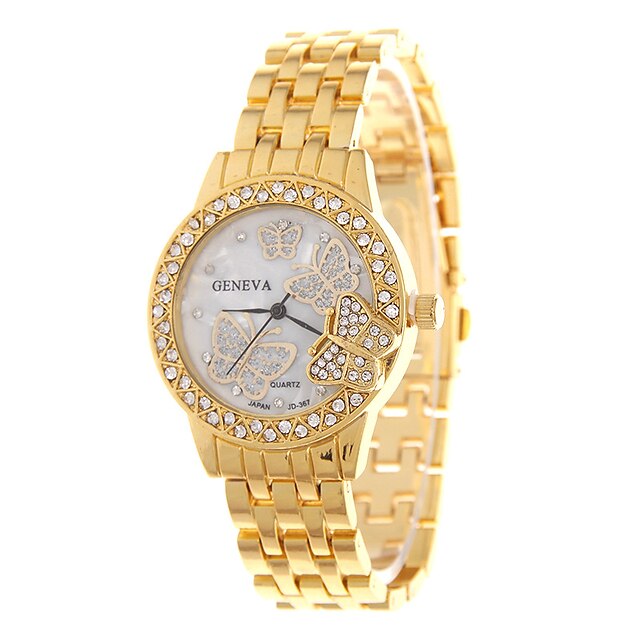  Damen Uhr Armbanduhr Quartz Edelstahl Silber / Gold / Rotgold Schlussverkauf Analog Schmetterling Modisch Golden Rotgold Silber