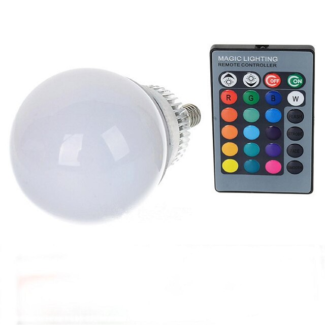  10 W E14 Lâmpada Redonda LED A70 1 Contas LED LED de Alta Potência Controle Remoto RGB 85-265 V / 1 pç