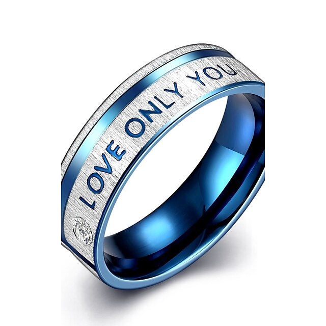 Maxi anel Aço Titânio Jóias Moda Azul Jóias Casamento Festa Diário Casual Esportes 1peça