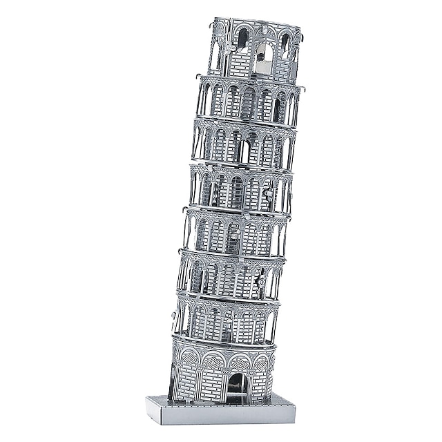  Leaning Tower of Pisa 3D Puzzle Wooden Puzzle Metal Puzzle Model Building Kit Wooden Model Metal Kid's Adults' Toy Gift