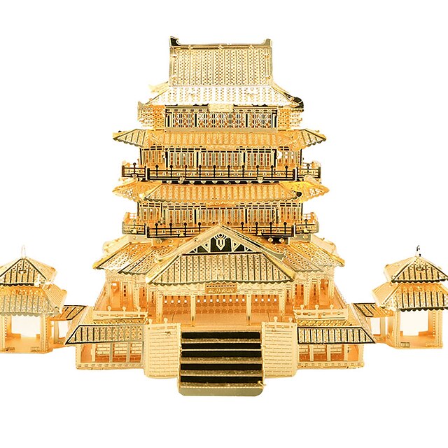  3D Puzzle Jigsaw Puzzle Metal Puzzle Chinese Architecture Classic Metalic Stainless Steel Boys' Toy Gift