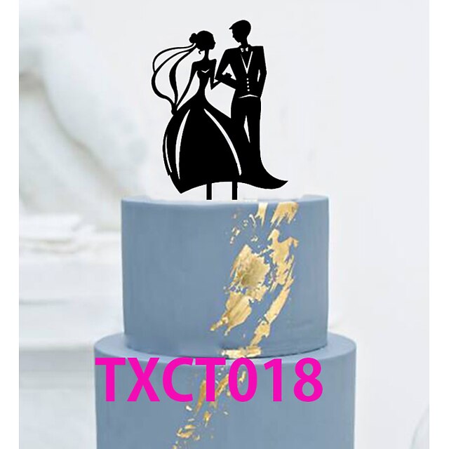  Cake Topper Classic Theme Classic Couple Acrylic Wedding with 1 pcs OPP