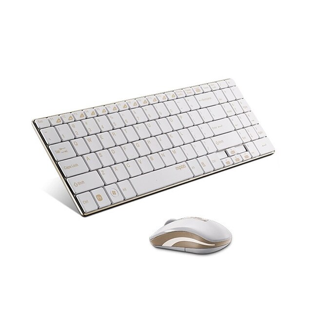  oprindelige Rapoo 9160 2,4 g 5,6 mm ultra-slanke trådløst tastatur og mus combo guld