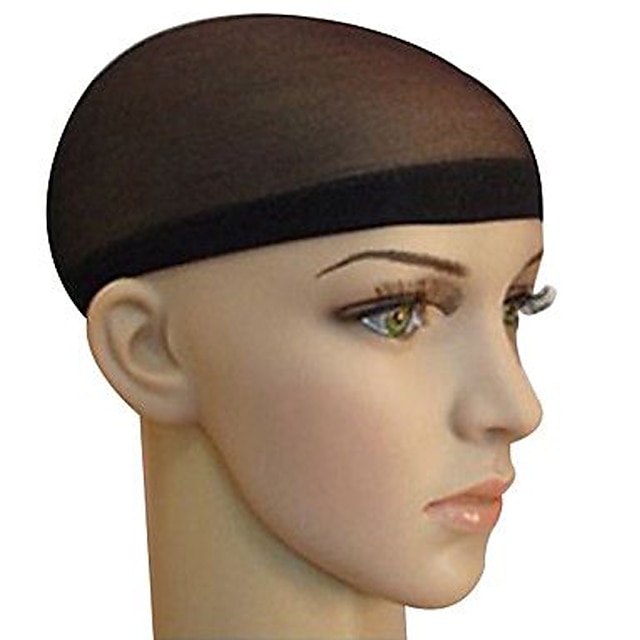  Wig Accessories חומר מעורב כובעי ראש לפיאות חרוזים קלוע 2 pcs יומי קלסי חום שחור