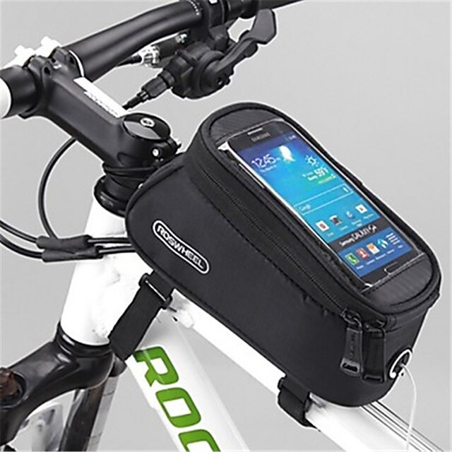  ROSWHEEL 1.7 L Fahrradrahmentasche Feuchtigkeitsundurchlässig, Wasserdichter Reißverschluß, tragbar Fahrradtasche PVC / Terylen / Maschen Tasche für das Rad Fahrradtasche Radsport / Fahhrad