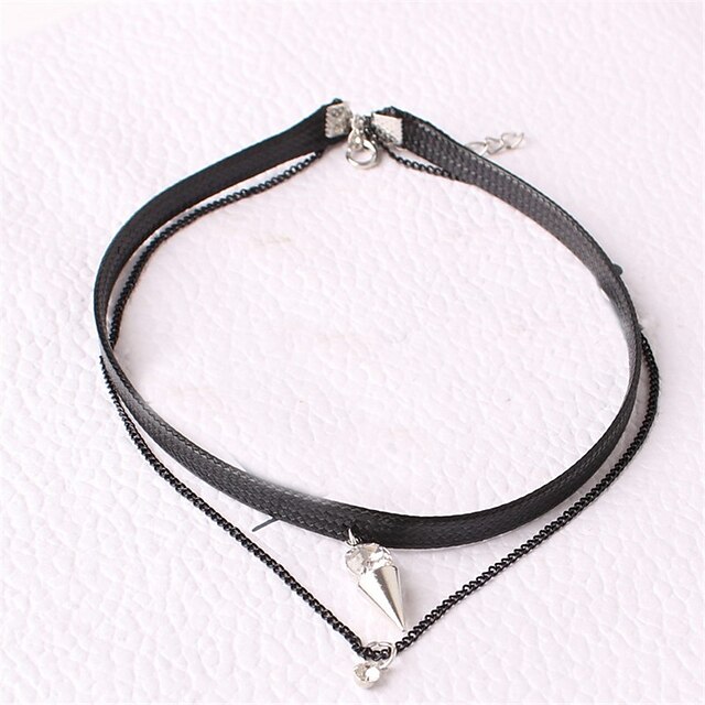  Women's Choker Necklace Personalized Simple Style Double-layer Fashion Imitation Diamond Alloy Black Necklace Jewelry For Party Daily Casual