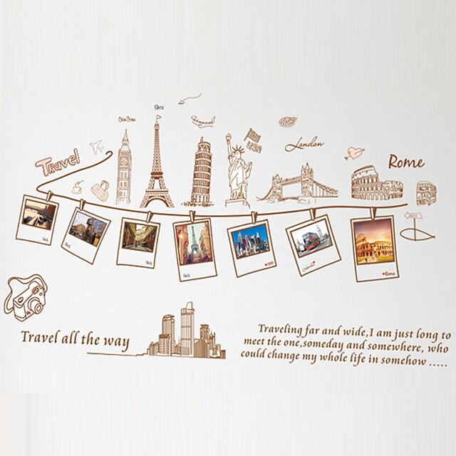  Photo Stickers - Words & Quotes Wall Stickers Landscape / Still Life / Fashion Living Room / Bedroom / Dining Room / Removable