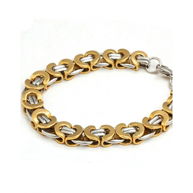  Men's Chain Bracelet - Stainless Steel Personalized Bracelet Jewelry Gold For Party Daily