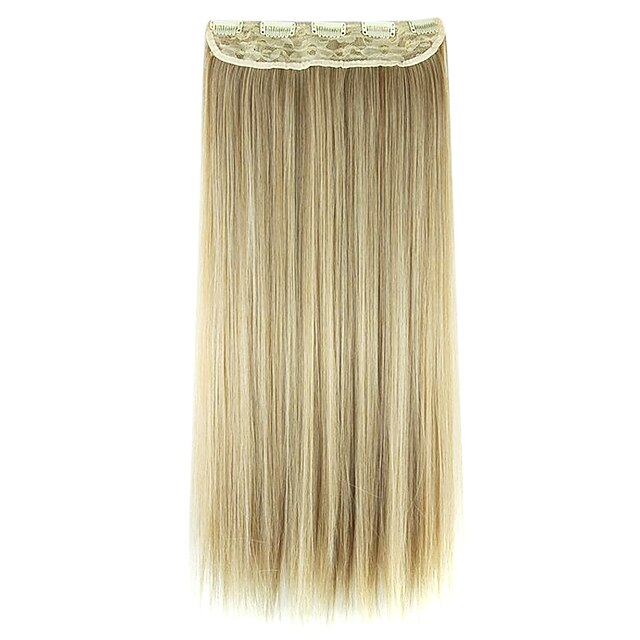  Perücke schwarz und gold 60cm hohe Temperatur Draht Verlängerung glattes Haar Kunsthaar