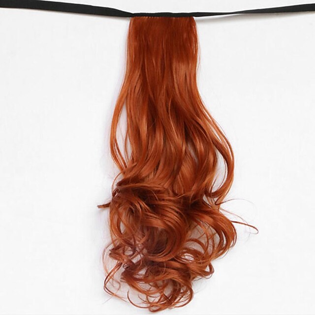  onda di acqua rossa bionda sintetico tipo benda parrucca di capelli coda di cavallo (colore 119)