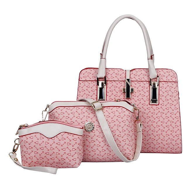  Per donna Sacchetti PU sacchetto regola Set di borsa da 3 pezzi per Shopping / Casual / Formale Blu / Rosa / Beige