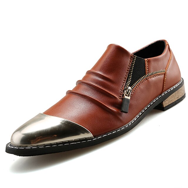  Bărbați Pantofi Imitație de Piele Primăvară Vară Toamnă Iarnă Confortabili Fermoar Pentru Casual Party & Seară Negru Maro Bleumarin