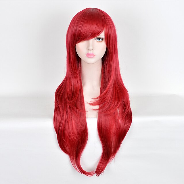  Cosplay-peruukit Synteettiset peruukit Suora Suora Peruukki Pitkä New Purple Punainen Synteettiset hiukset Naisten Punainen Violetti