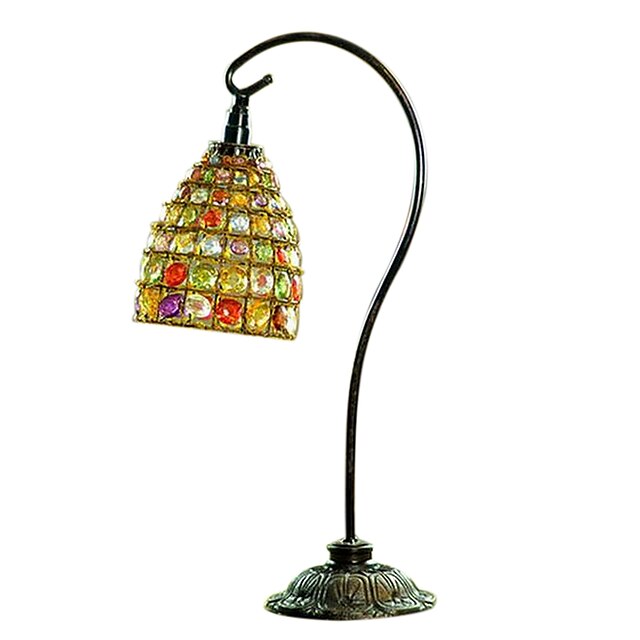 kreative hjem hånd-beaded vintage europeisk stil jern dekorative nightbordlampe