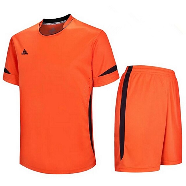  Men's Soccer Clothing Suit Breathable Quick Dry Running Exercise & Fitness Leisure Sports Winter Terylene Sky Blue Orange