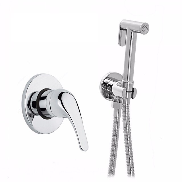  Dusjkran - Moderne Krom Håndholdt Bidet Sprayer Keramisk Ventil Bath Shower Mixer Taps / Enkelt håndtak To Huller