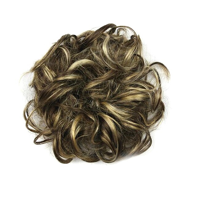  Συνθετικές Περούκες / Σινιόν Σγουρά / Κλασσικά Κούρεμα με φιλάρισμα Συνθετικά μαλλιά Updo Περούκα Γυναικεία Κοντό Μαύρο / Medium Browm
