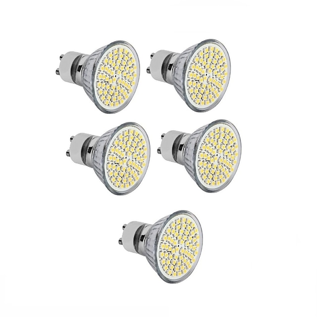  5pcs 3.5 W LED-spotlights 300-350 lm GU10 GU5.3(MR16) E26 / E27 MR16 60 LED-pärlor SMD 2835 Dekorativ Varmvit Kallvit 220-240 V 12 V 110-130 V / 10 st / RoHs
