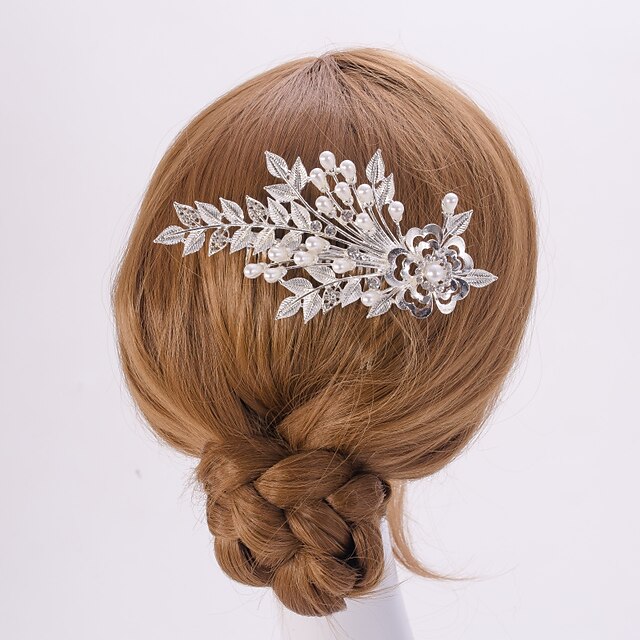  Crystal Rhinestone Alloy Hair Combs Headpiece Classical Feminine Style