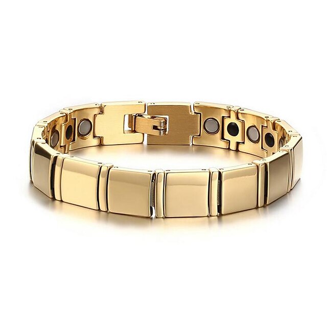  Men's Chain Bracelet Stainless Steel Fashion Bracelet Jewelry Gold For Daily Casual