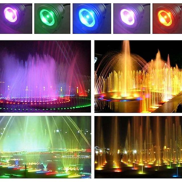 LED Pond Pool Lights Underwater Fountain Spotlights Remote Control RGB