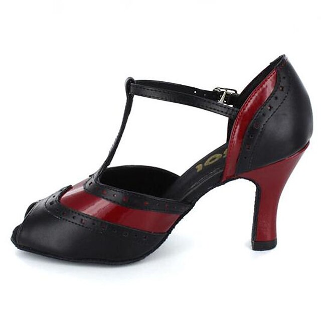  Для женщин Современный Обувь для свинга Синтетика На каблуках Профессиональный стиль Для закрытой площадки На толстом каблуке Черный