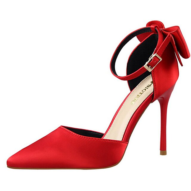  Női Cipő Selyem Nyár Stiletto Kompatibilitás Hétköznapi Ezüst Piros Rózsaszín Aranyozott Burgundi vörös