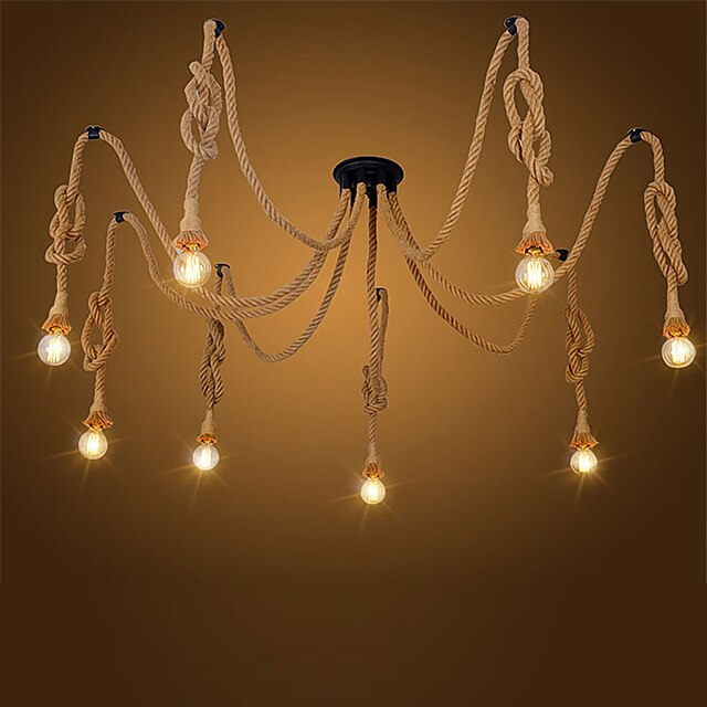  8 świateł 150cm(59 inch) Styl MIni Lampy widzące Metal Malowane wykończenia Vintage 110-120V 220-240V