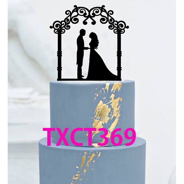  كعكة توبر كلاسيكيClassic Theme كلاسيكي زوجين أكريليك زفاف مع 1 OPP