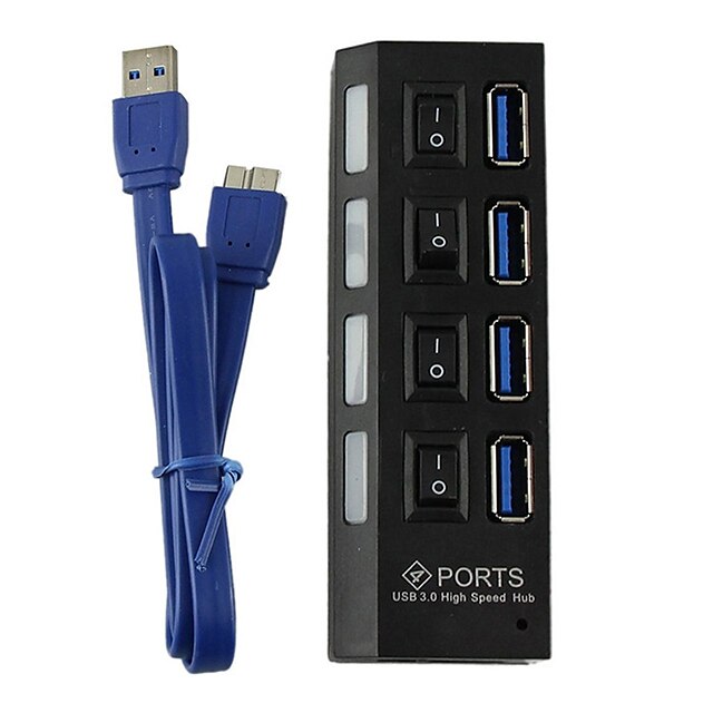  USB 3.0 4-Port / Schnittstelle USB-Hub mit separater Schalter 16.5 * 3.5 * 2.2