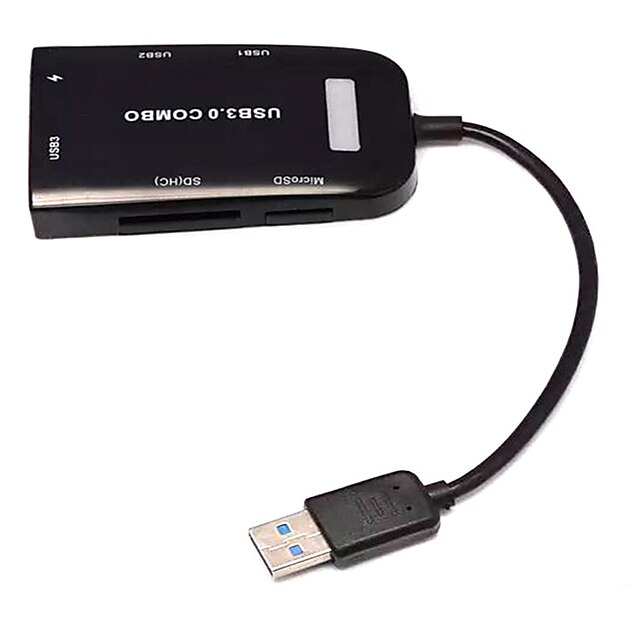  USB 3.0-tre porter / grensesnitt usb-hub kortleser combo 8 * 5 * 1,5