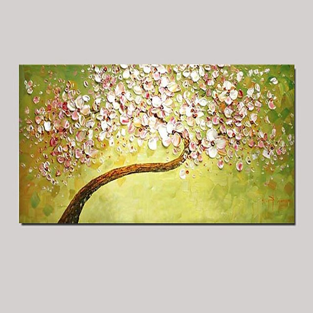  Oil Painting Hand Painted - Still Life Floral / Botanical Pastoral Modern With Stretched Frame