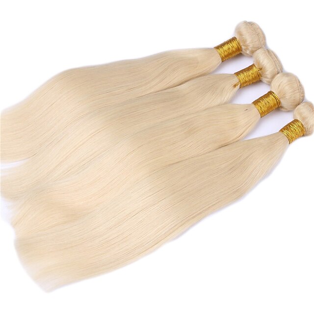  3 csomag Hajszövés Brazil haj Egyenes Human Hair Extensions Szűz haj Az emberi haj sző / 10A