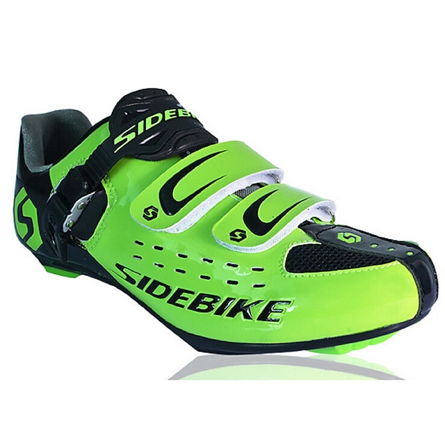  SIDEBIKE Road Bike Shoes Carbon Fiber Waterproof Breathable Anti-Slip Cycling Black Red Green Men's Cycling Shoes / Cushioning / Ventilation / Synthetic Microfiber PU / Cushioning / Ventilation