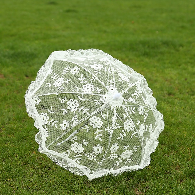  Post-Handle Spitze Hochzeit Regenschirm Regenschirme 50 cm ca.