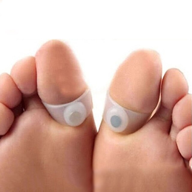  Magnet Lose Weight Healthy Slim Loss Toe Ring Sticker Silicon Foot Massage Feet