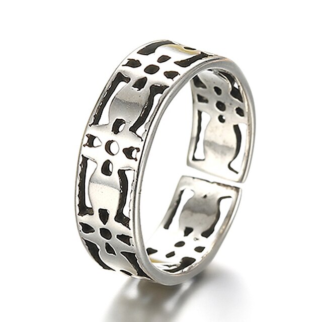  Ringe Vintage / Punkstil Alltag / Normal Schmuck Sterling Silber Bandringe 1 Stück,Verstellbar Silber