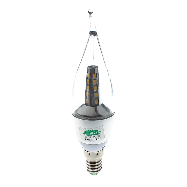 7W E14 Ampoules Bougies LED S14 25 SMD 2835 600 lumens lm Blanc Chaud Décorative AC 85-265 / AC 100-240 V 1 pièce