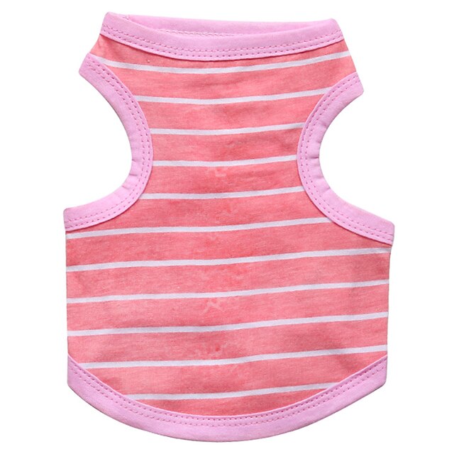  Cat Dog Shirt / T-Shirt Puppy Clothes Stripes Fashion Dog Clothes Puppy Clothes Dog Outfits Breathable Blue Pink Costume for Girl and Boy Dog Cotton XS S M L