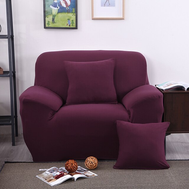  Moderne Polyester Housse de canapé, Elastique Anti-Acarien Couleur Pleine Literie