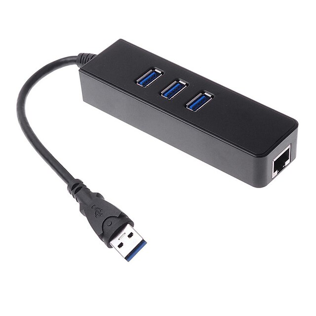  usb 3.0 3 porte / interface usb hub gigabit Ethernet RJ-45 10/100 / 1000Mbps 8.9x4.5x1.7