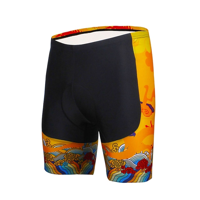  ILPALADINO Men's Cycling Padded Shorts Bike Shorts Padded Shorts / Chamois Bottoms Windproof Breathable 3D Pad Sports Animal Lycra Yellow / Black Clothing Apparel Bike Wear / Quick Dry