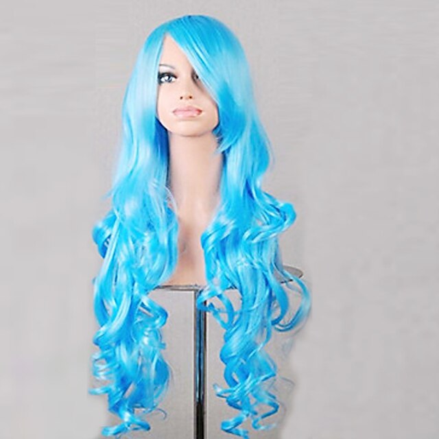  Synthetic Wig Style Wig Blue Women's Wig Long Costume Wig