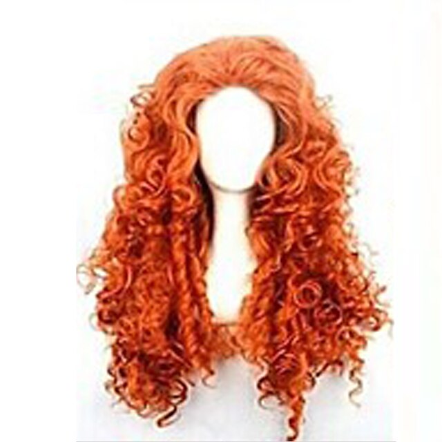 Cosplay Costume Wig Synthetic Wig Curly Kinky Curly Loose Wave Kinky Curly Curly Asymmetrical Wig Long Red Synthetic Hair 25 inch Women's Natural Hairline Red