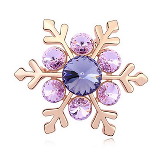  Women's Brooches - Crystal Snowflake Party Brooch Purple / Red / Blue For Wedding / Party