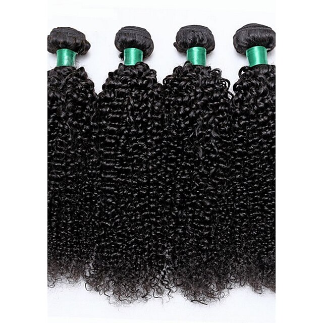  4 pacotes Tecer Cabelo Cabelo Brasileiro Kinky Curly Extensões de cabelo humano Cabelo Natural Remy 100% Remy Hair Weave Bundles 400 g Cabelo Humano Ondulado Extensões de Cabelo Natural 8-28 polegada