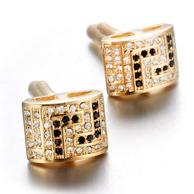  Golden Cufflinks Alloy Work / Casual Unisex Costume Jewelry For